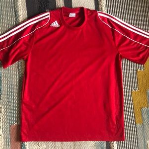 Large adidas red athletic shirt